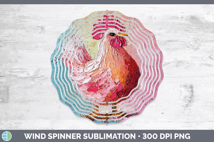 Animals Thick Paint Chicken Wind Spinner Sublimation Spinner