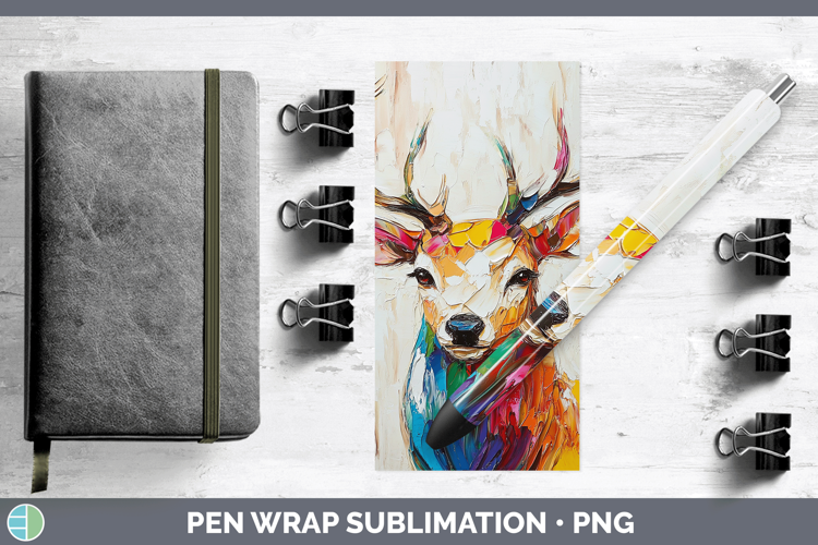 Animals Thick Paint Deer Pen Wrap Sublimation Pen Designs