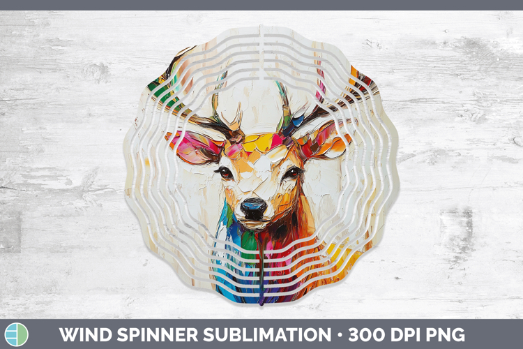 Animals Thick Paint Deer Wind Spinner Sublimation Spinner De