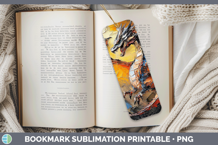 Animals Thick Paint Dragon Bookmark Sublimation Printable De