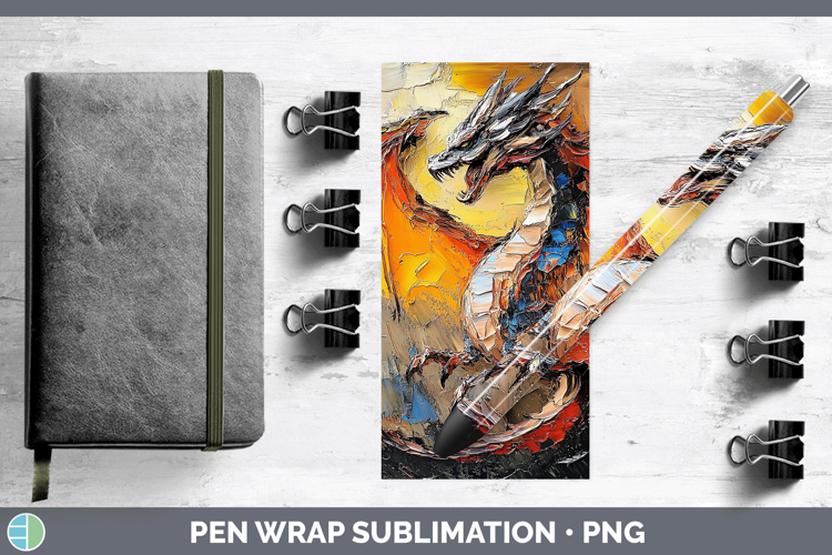 Animals Thick Paint Dragon Pen Wrap Sublimation Pen Designs
