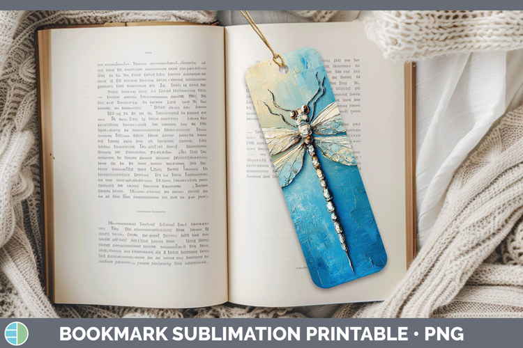 Animals Thick Paint Dragonfly Bookmark Sublimation Printable