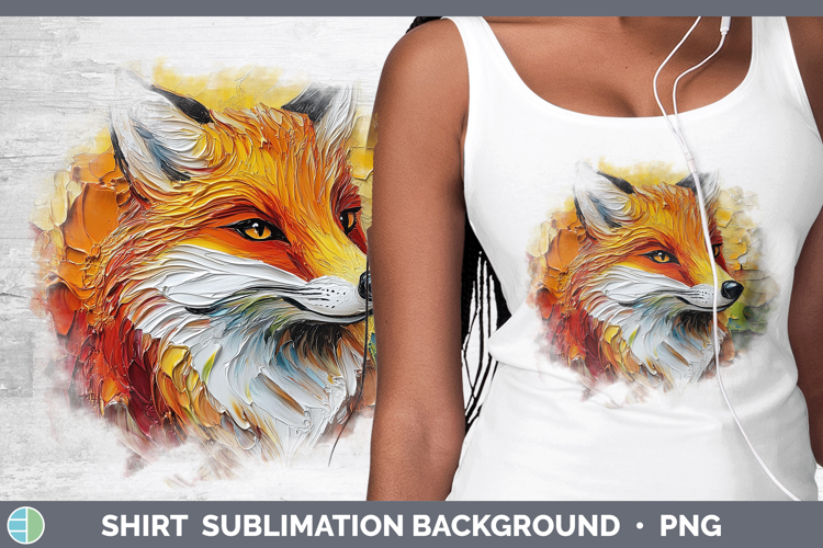 Animals Thick Paint Fox Shirt Sublimation Sublimation Backgr