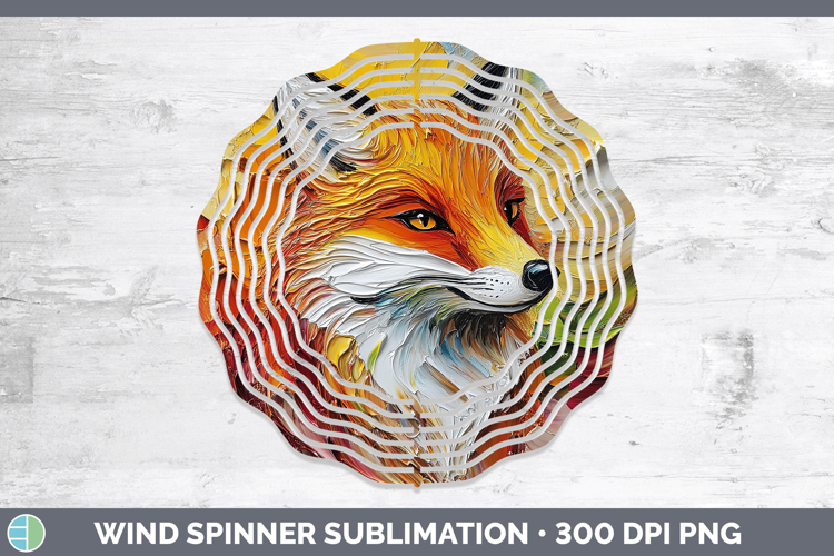 Animals Thick Paint Fox Wind Spinner Sublimation Spinner Des