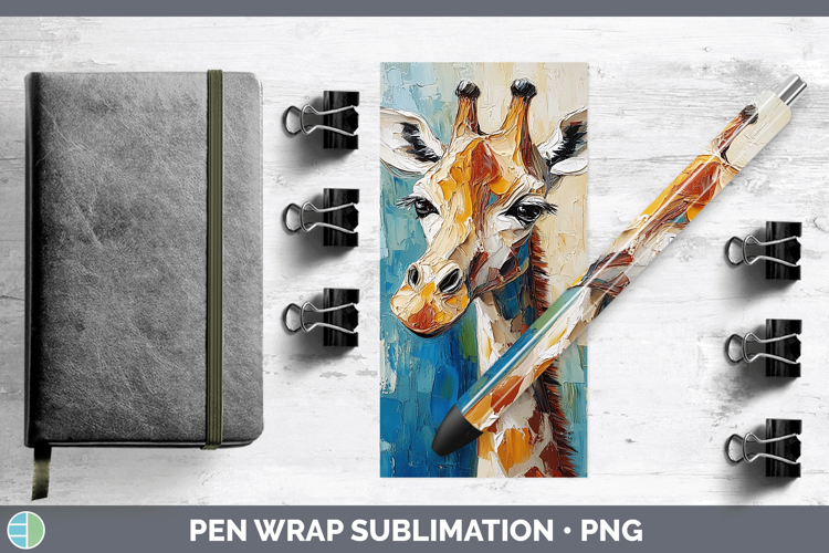 Animals Thick Paint Giraffe Pen Wrap Sublimation Pen Designs