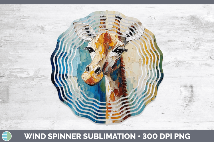 Animals Thick Paint Giraffe Wind Spinner Sublimation Spinner