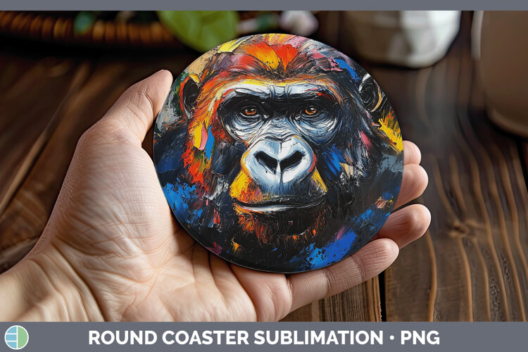GorgeousAnimals Thick Paint Round Coaster design.