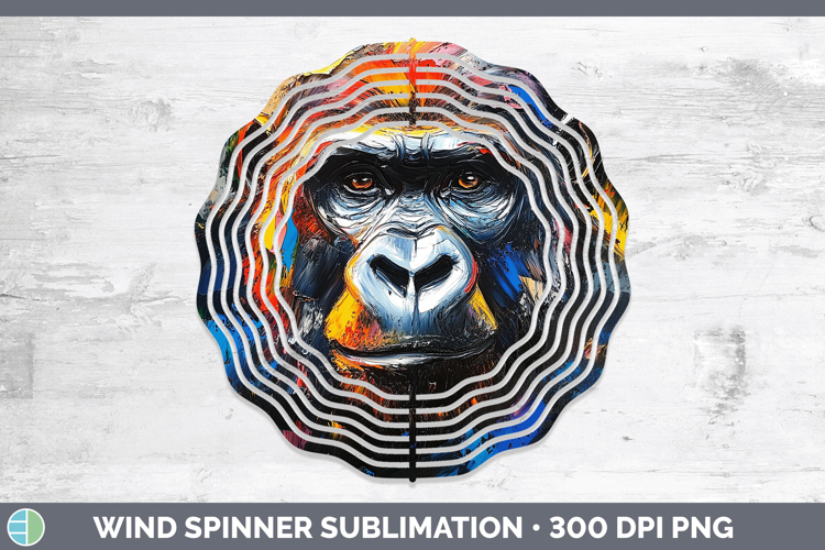 Animals Thick Paint Gorilla Wind Spinner Sublimation Spinner
