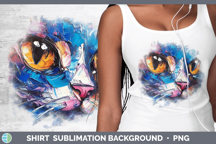 Animals Thick Paint Kitten Shirt Sublimation Sublimation Bac