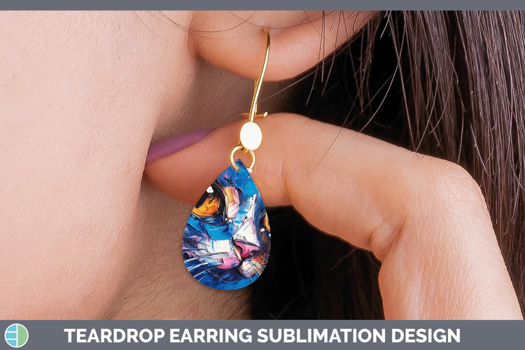 Animals Thick Paint Kitten Teardrop Earrings Sublimation Ear