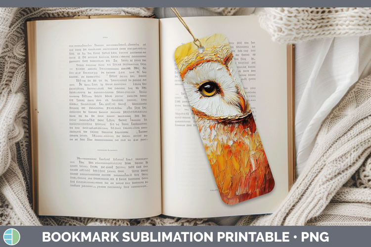 Animals Thick Paint Owl Bookmark Sublimation Printable Desig