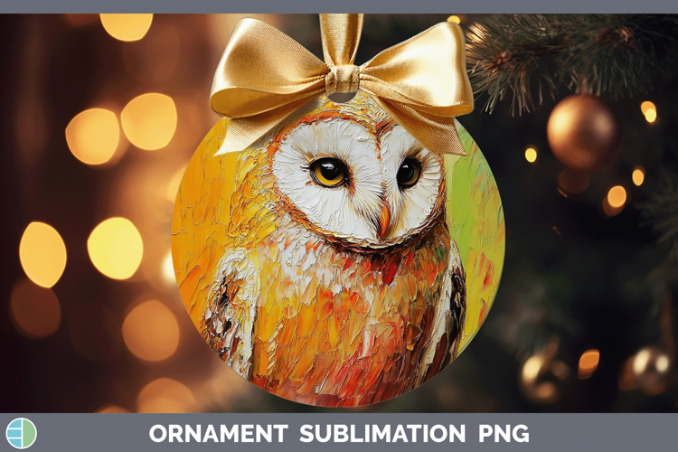 Animals Thick Paint Owl Ornament Sublimation Bauble Designs