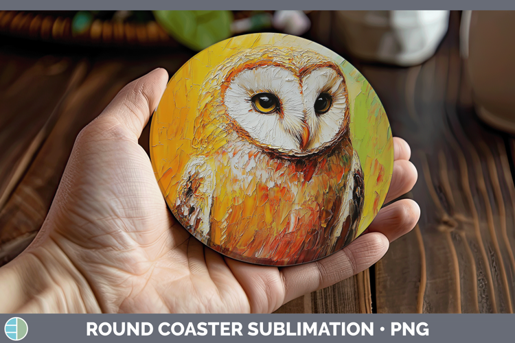 Animals Thick Paint Owl Round Coaster Sublimation Coaster De