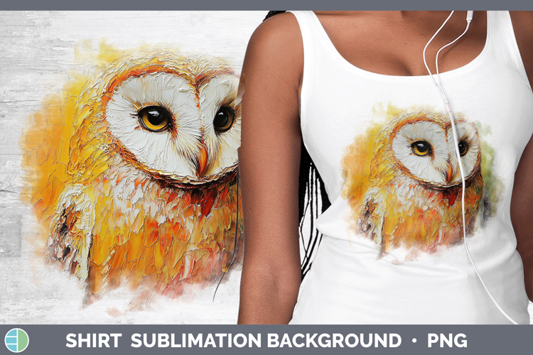 Animals Thick Paint Owl Shirt Sublimation Sublimation Backgr