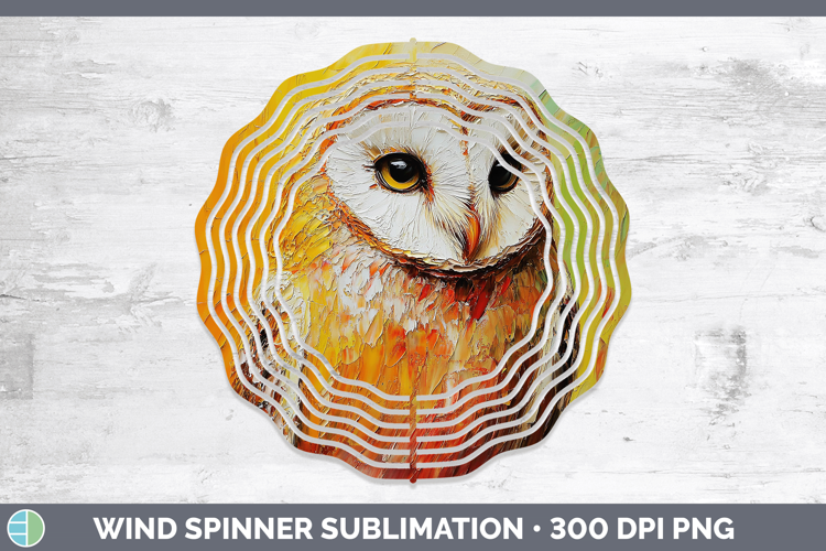 Animals Thick Paint Owl Wind Spinner Sublimation Spinner Des