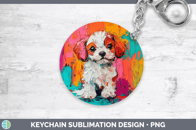 Animals Thick Paint Puppy Keychain Sublimation Keyring Desig