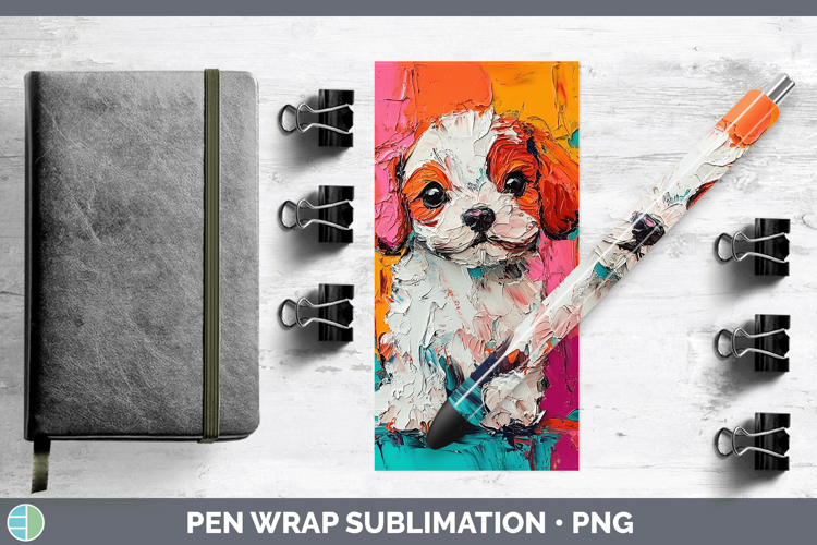 Animals Thick Paint Puppy Pen Wrap Sublimation Pen Designs
