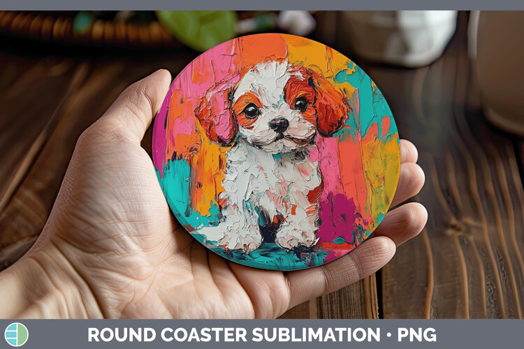 GorgeousAnimals Thick Paint Round Coaster design.