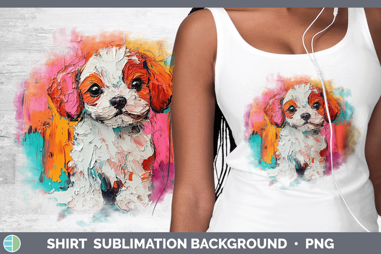 Animals Thick Paint Puppy Shirt Sublimation Sublimation Back