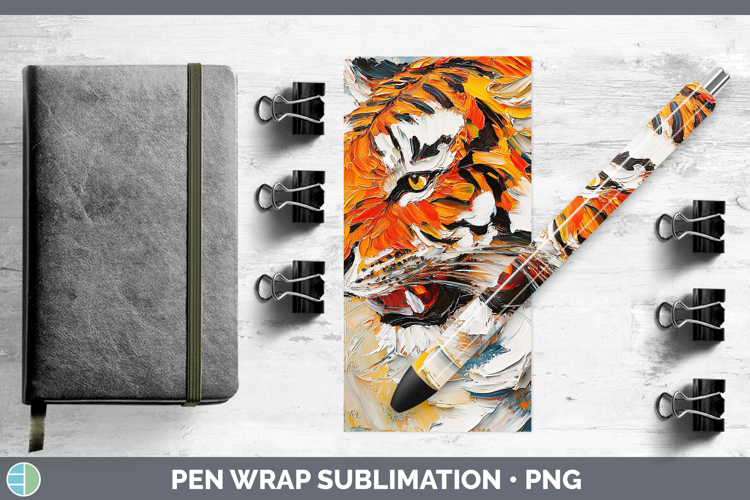 Animals Thick Paint Tiger Pen Wrap Sublimation Pen Designs
