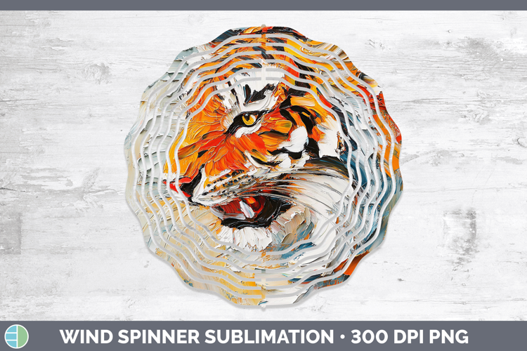 Animals Thick Paint Tiger Wind Spinner Sublimation Spinner D