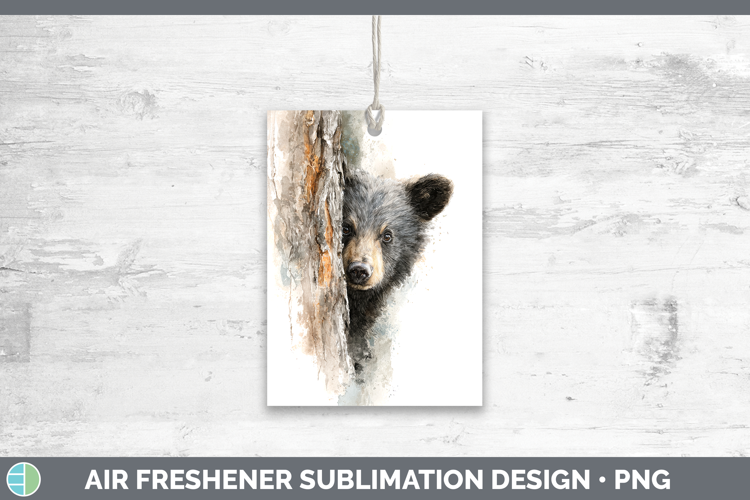 Bear Animals Tree Peek Air Freshener Sublimation Design