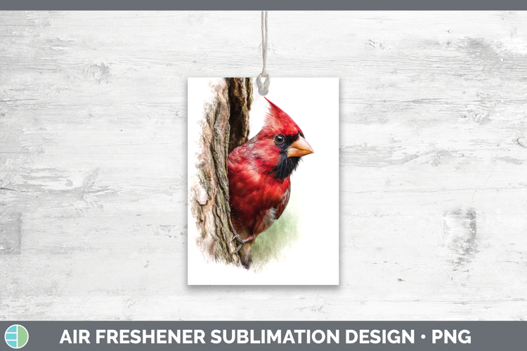 Cardinal Animals Tree Peek Air Freshener Sublimation Design