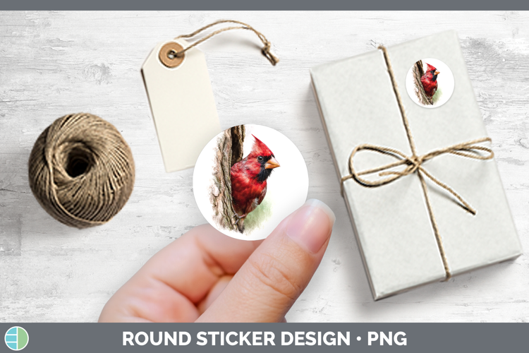 Cardinal Animals Tree Peek Stickers Design