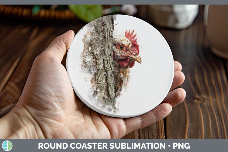 GorgeousAnimals Tree Peek Round Coaster design.