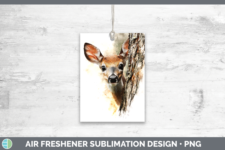 Deer Animals Tree Peek Air Freshener Sublimation Design