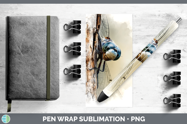 Dragonfly Animals Tree Peek Pen Wrap Sublimation Design