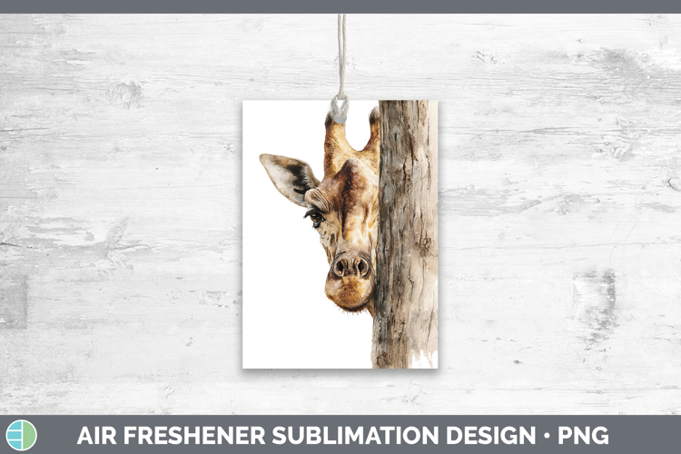 Giraffe Animals Tree Peek Air Freshener Sublimation Design