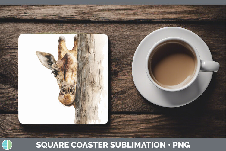 GorgeousAnimals Tree Peek Square Coaster design.