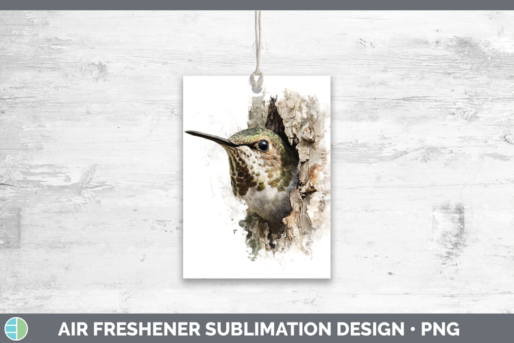Hummingbird Animals Tree Peek Air Freshener Sublimation Desi