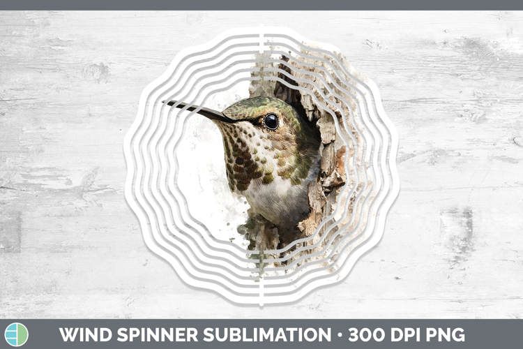 Hummingbird Animals Tree Peek Wind Spinner Sublimation Desig