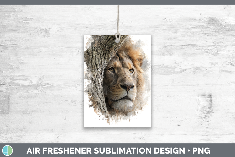 Lion Animals Tree Peek Air Freshener Sublimation Design