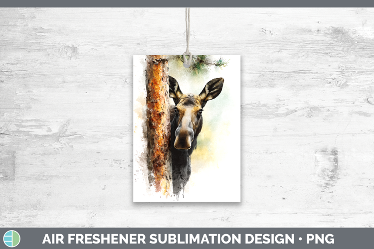 Moose Animals Tree Peek Air Freshener Sublimation Design