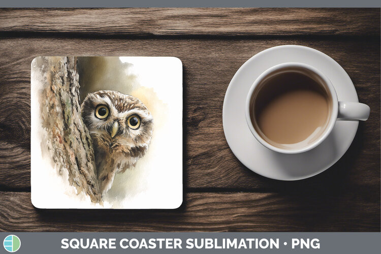 GorgeousAnimals Tree Peek Square Coaster design.