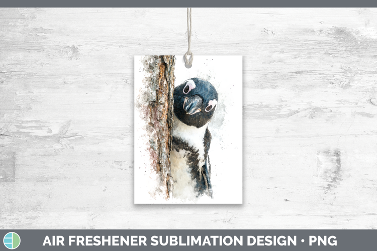 Penguin Animals Tree Peek Air Freshener Sublimation Design