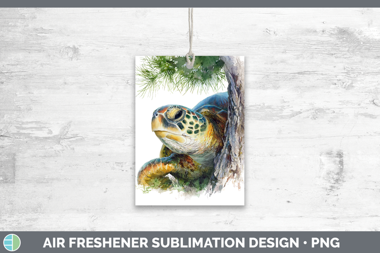 Sea Turtle Animals Tree Peek Air Freshener Sublimation Desig