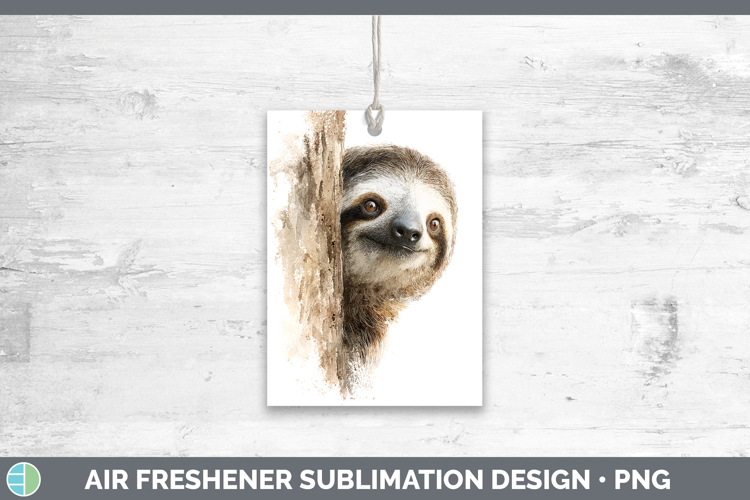 Sloth Animals Tree Peek Air Freshener Sublimation Design