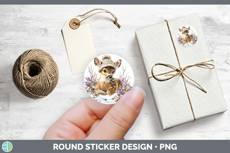 Deer Animals Winter Knit Hat Stickers Design