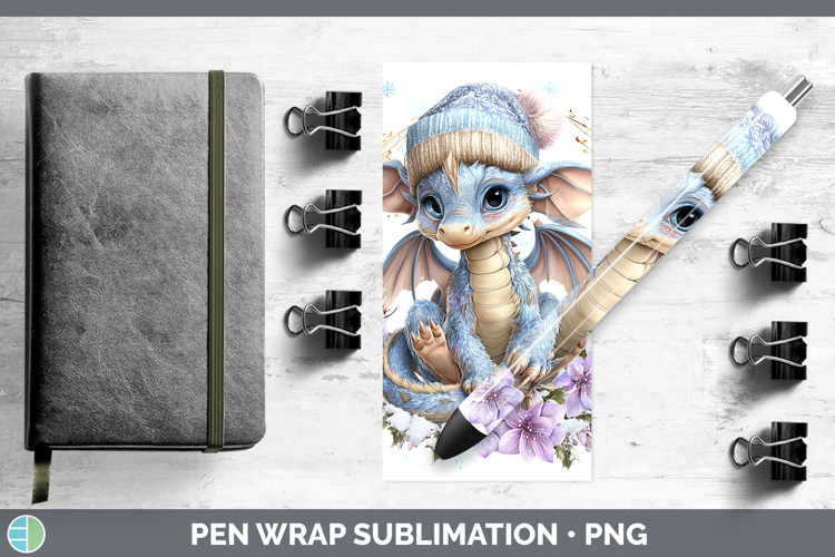 Dragon Animals Winter Knit Hat Pen Wrap Sublimation Design