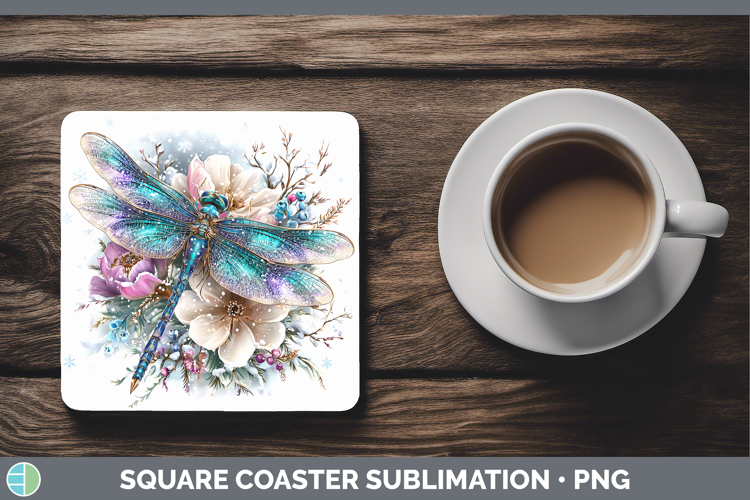 Dragonfly Animals Winter Knit Hat Square Coaster Sublimation