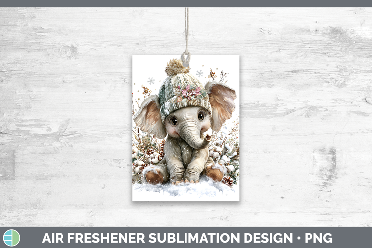 Elephant Animals Winter Knit Hat Air Freshener Sublimation D