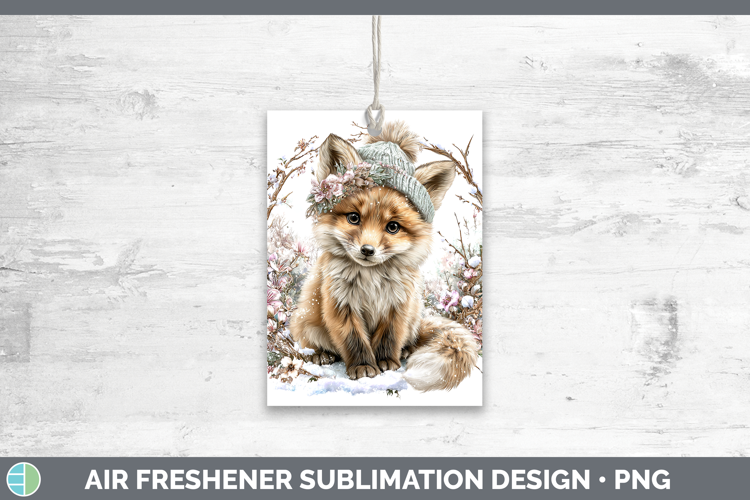 Fox Animals Winter Knit Hat Air Freshener Sublimation Design