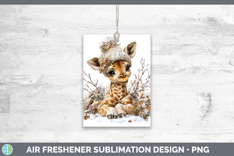Giraffe Animals Winter Knit Hat Air Freshener Sublimation De