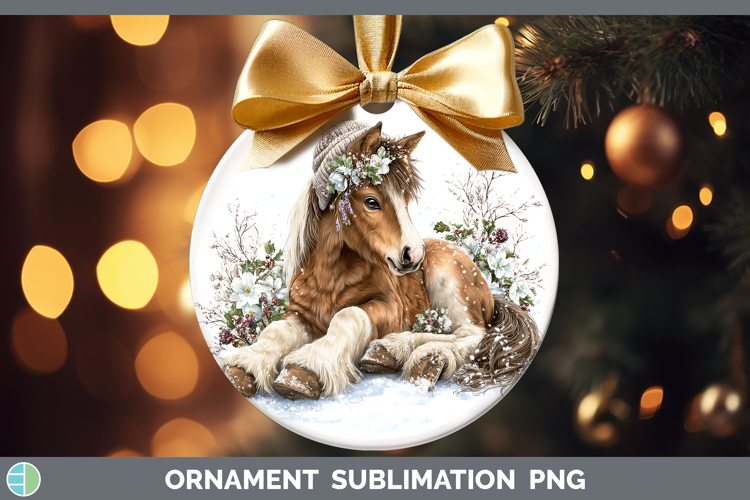 Horse Animals Winter Knit Hat Ornament Sublimation Design