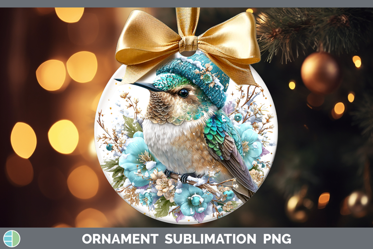Hummingbird Animals Winter Knit Hat Ornament Sublimation Des