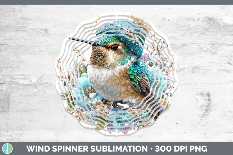 Hummingbird Animals Winter Knit Hat Wind Spinner Sublimation
